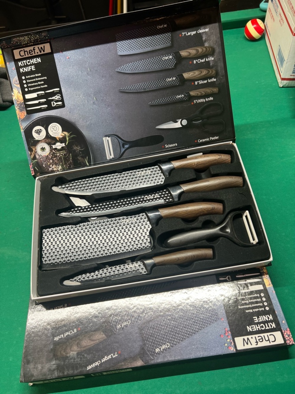 6-Piece Knife Set with Peeler - Brown Handles